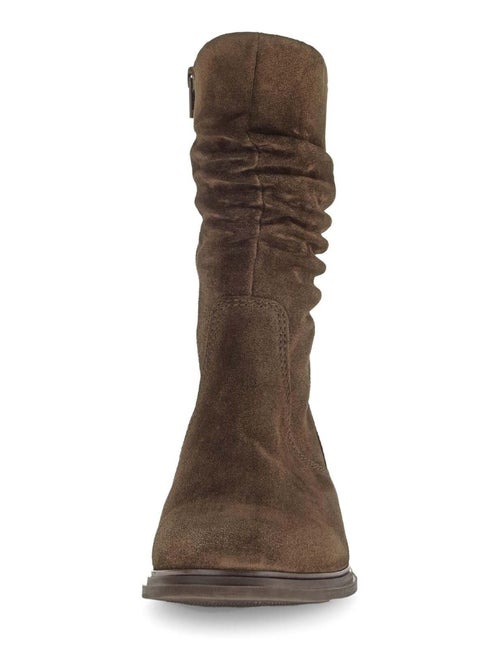 Bottines mid  en cuir - Kiabi