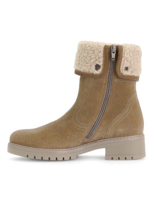 Bottines mid  en cuir - Kiabi