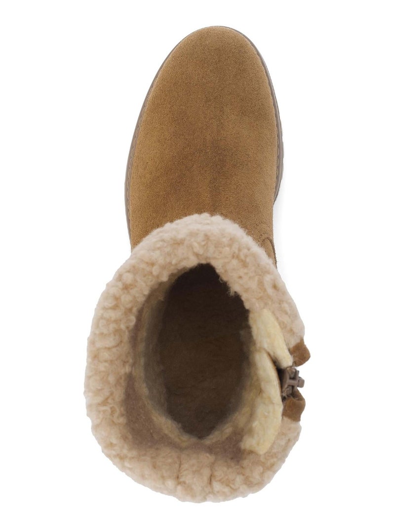 Bottines mid  en cuir Marron clair - Kiabi
