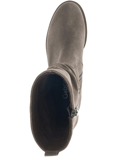 Bottines mid  en cuir - Kiabi