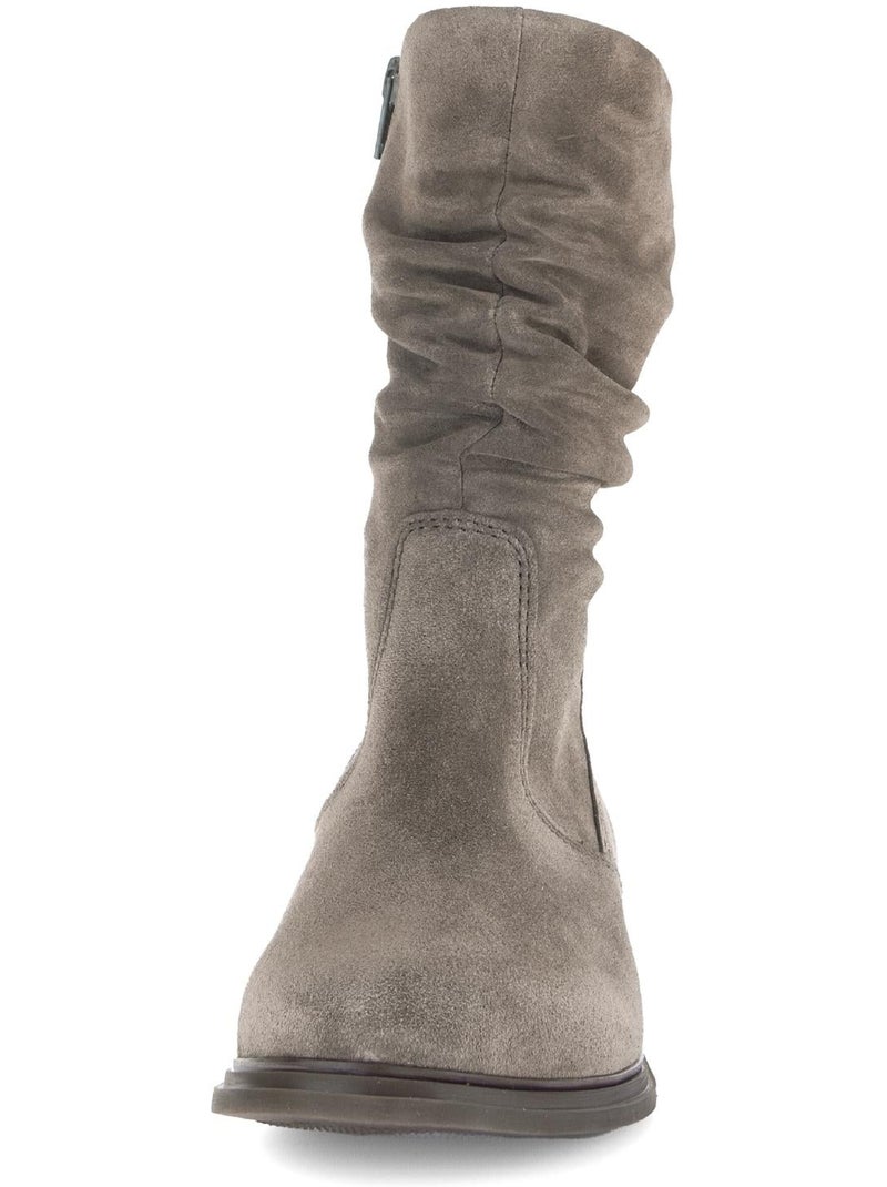 Bottines mid  en cuir Marron - Kiabi