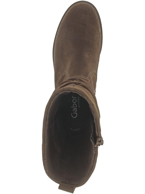 Bottines mid  en cuir - Kiabi