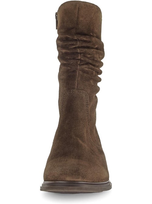 Bottines mid  en cuir - Kiabi