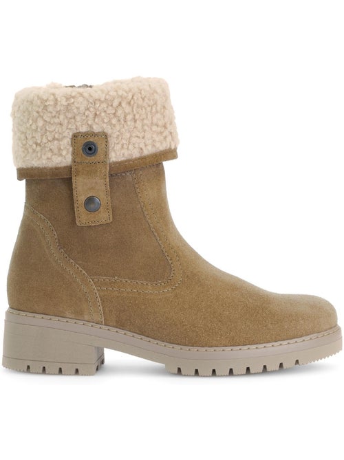 Bottines mid  en cuir - Kiabi