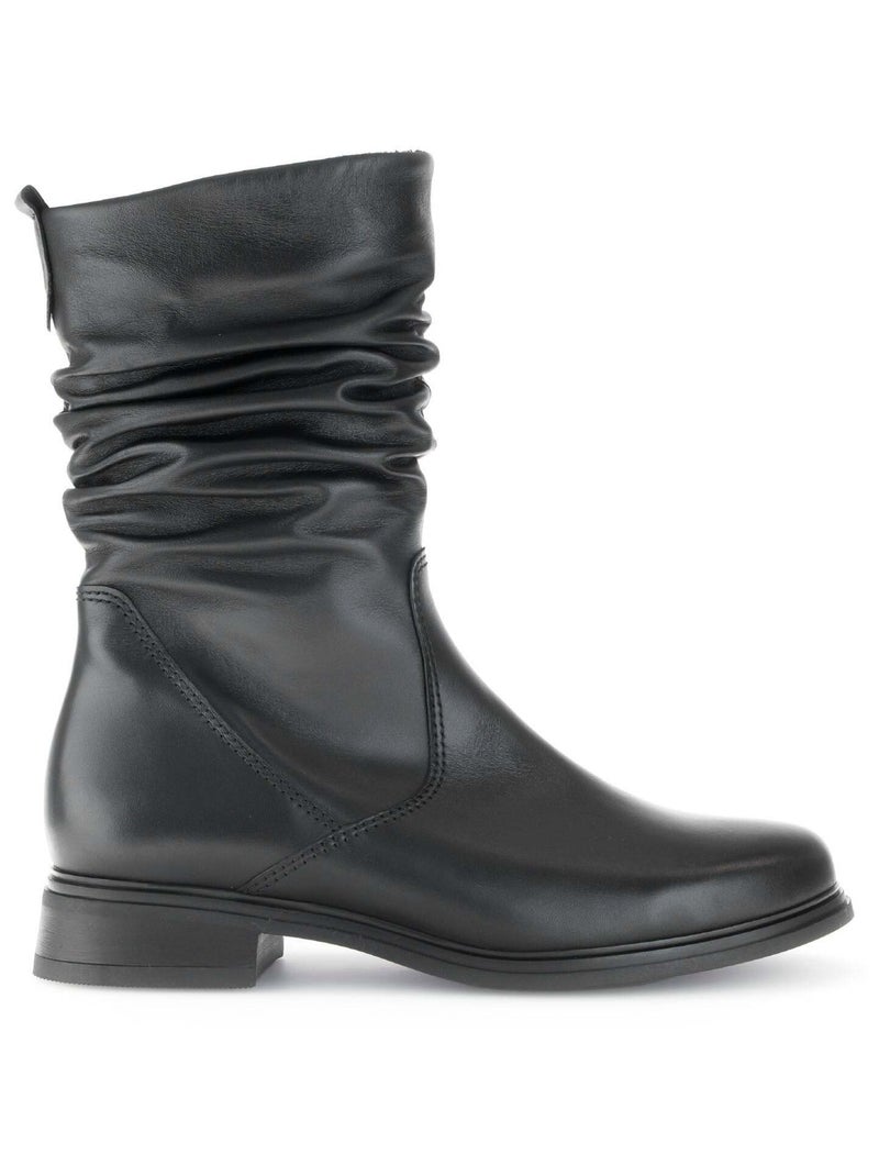 Bottines Mids  en cuir lisse Gabor Noir Noir - Kiabi