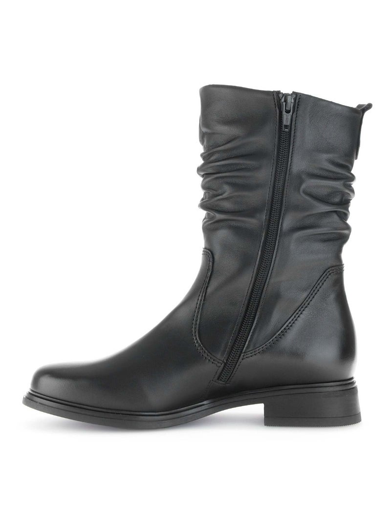 Bottines Mids  en cuir lisse Gabor Noir Noir - Kiabi