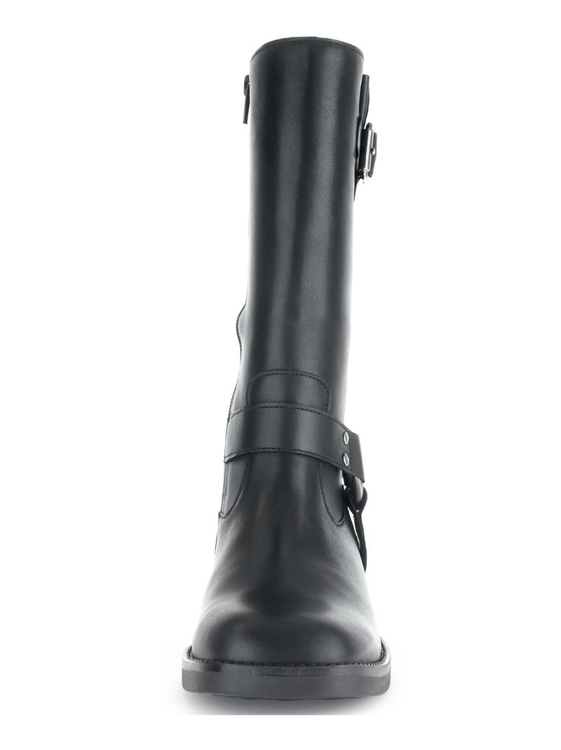 Bottines Mids  en cuir lisse Gabor Noir Noir - Kiabi
