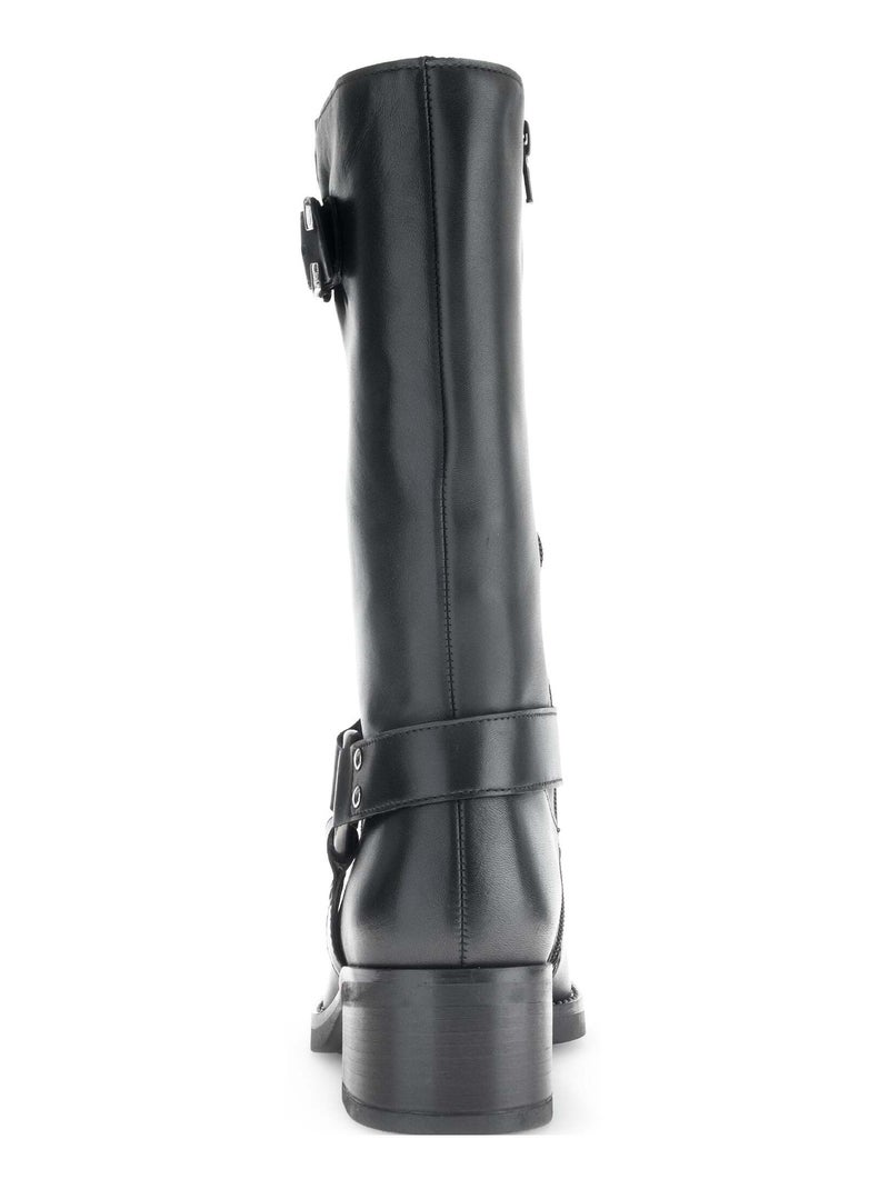 Bottines Mids  en cuir lisse Gabor Noir Noir - Kiabi