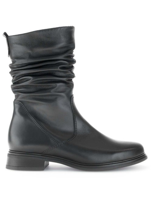 Bottines Mids  en cuir lisse - Kiabi