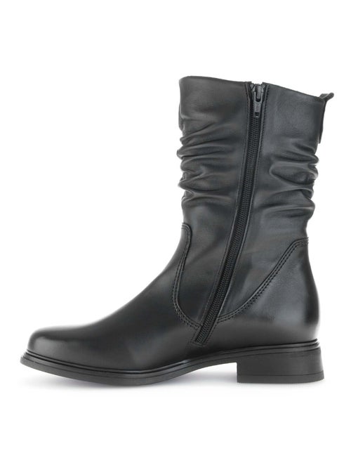 Bottines Mids  en cuir lisse - Kiabi