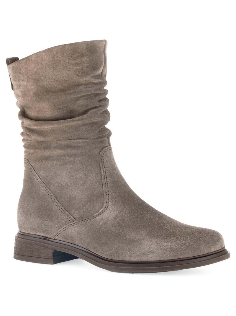 Bottines Mids  en cuir velours Gabor Marron - Kiabi