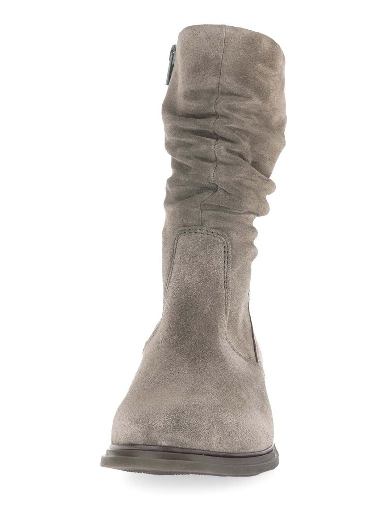 Bottines Mids  en cuir velours Gabor Marron - Kiabi