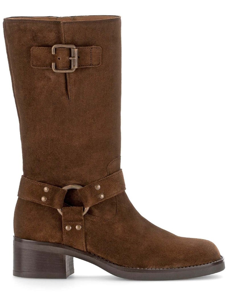 Bottines Mids  en cuir velours Gabor Marron - Kiabi