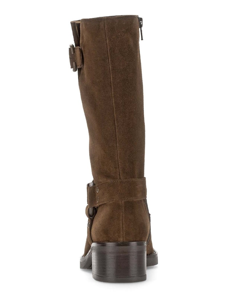 Bottines Mids  en cuir velours Gabor Marron - Kiabi