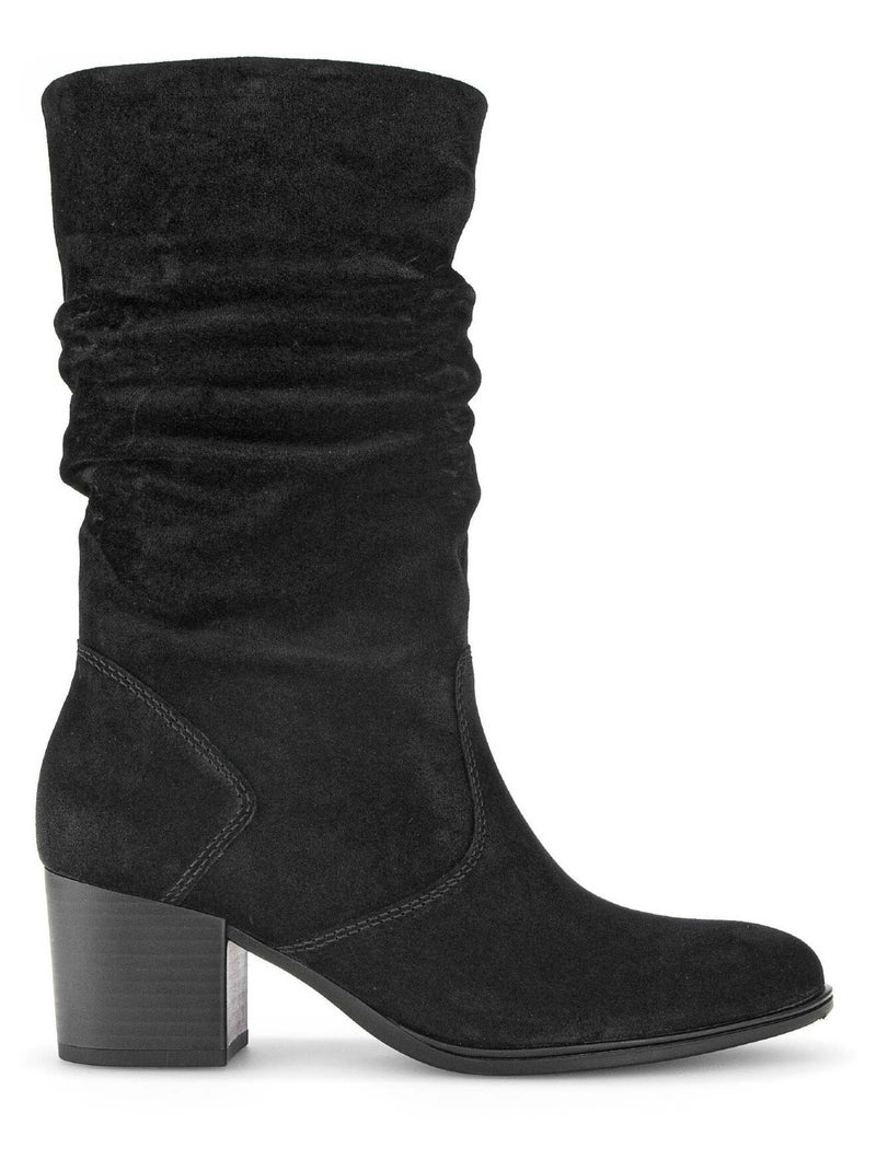 Bottines Mids  en cuir velours Gabor Noir Noir - Kiabi