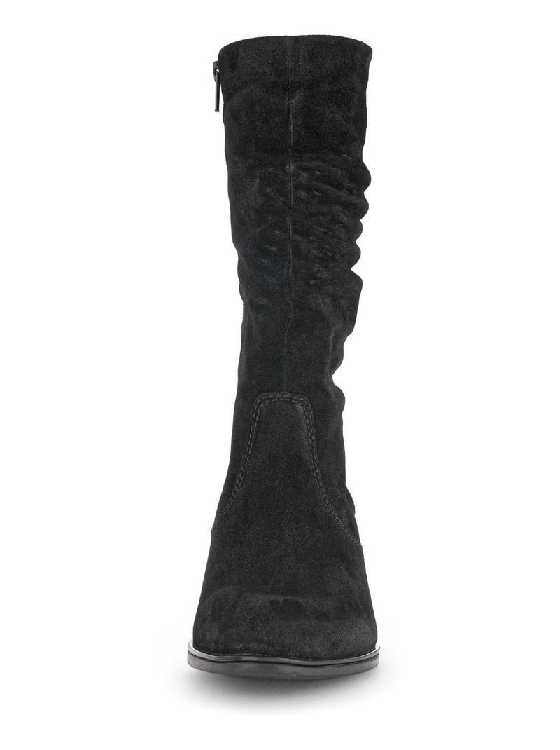 Bottines Mids  en cuir velours Gabor Noir Noir - Kiabi