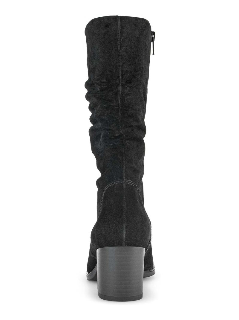 Bottines Mids  en cuir velours Gabor Noir Noir - Kiabi