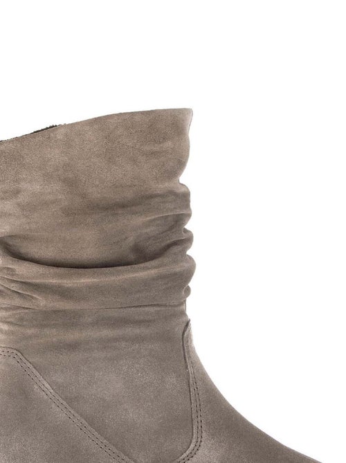 Bottines Mids  en cuir velours - Kiabi