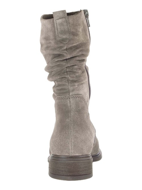 Bottines Mids  en cuir velours - Kiabi
