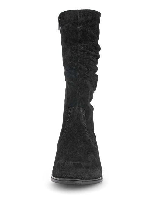 Bottines Mids  en cuir velours - Kiabi