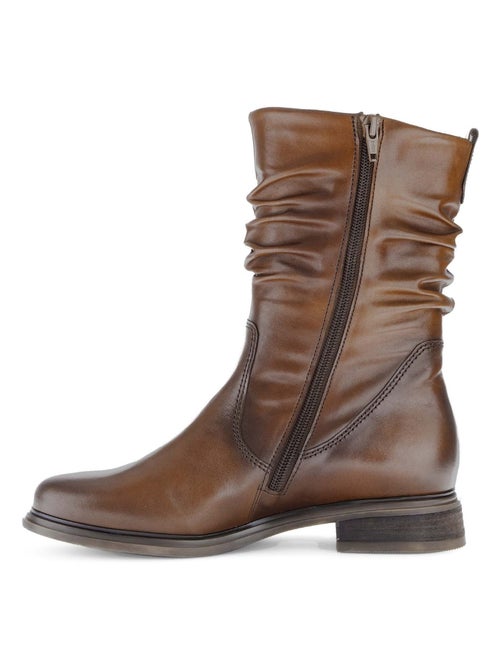 Bottines Mids s en cuir lisse Gabor - Kiabi
