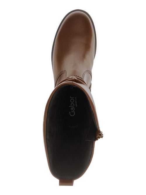 Bottines Mids s en cuir lisse Gabor - Kiabi
