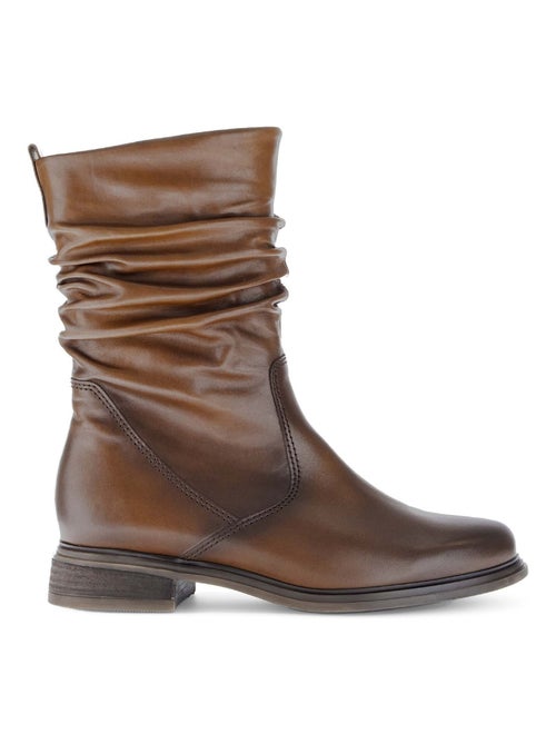 Bottines Mids s en cuir lisse - Kiabi