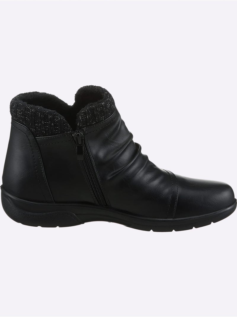 Bottines modernes à glissière avec doublure textile et semelle polyuréthane - taille standard - witt Noir - Kiabi