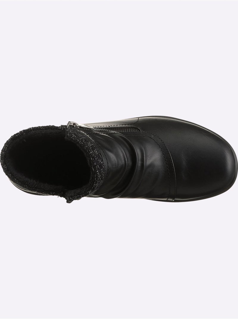 Bottines modernes à glissière avec doublure textile et semelle polyuréthane - taille standard - witt Noir - Kiabi