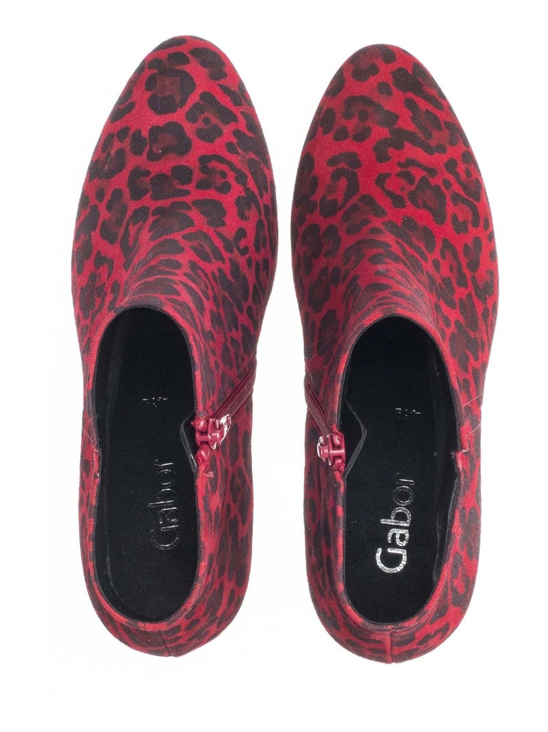 Bottines modernes  en nubuck Rouge - Kiabi