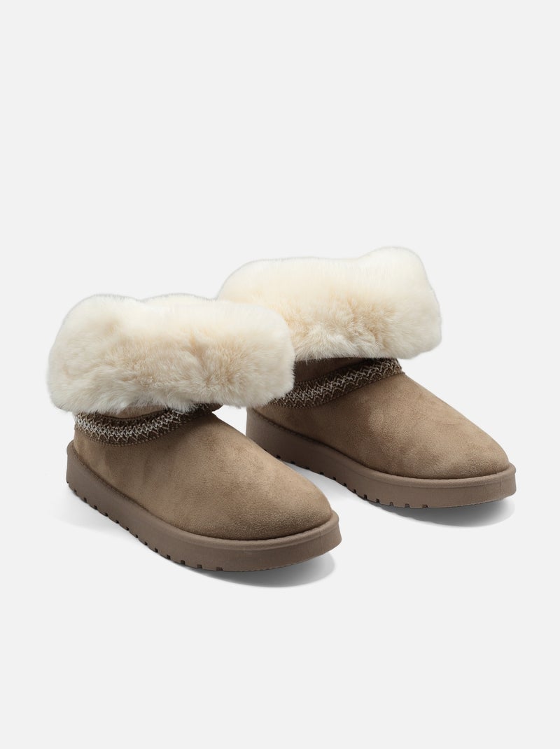 Bottines montantes - C M Kaki - Kiabi