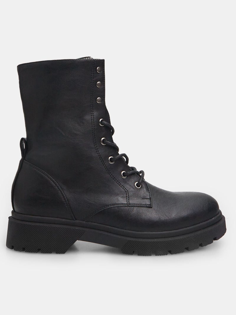 Bottines montantes à lacets BATA Noir - Kiabi