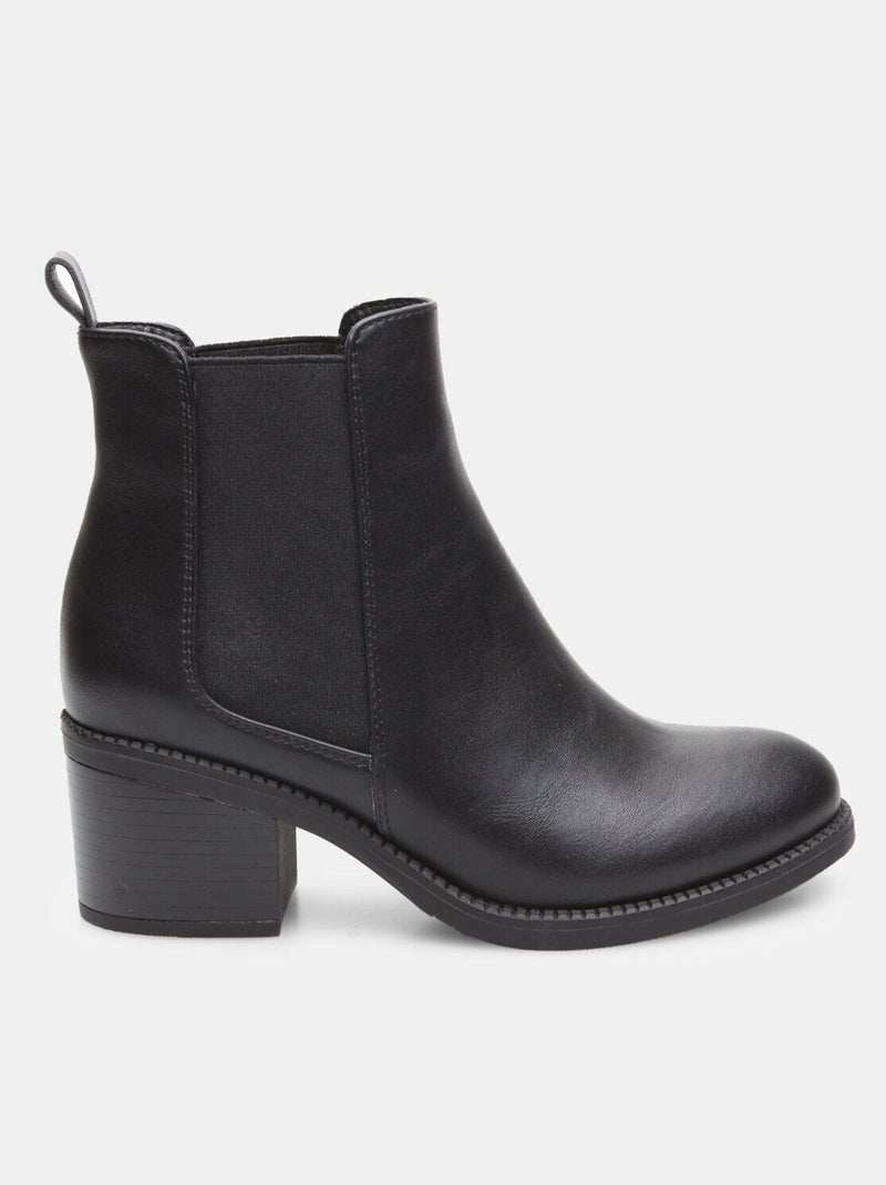 Bottines montantes avec large talon midi BATA Noir - Kiabi