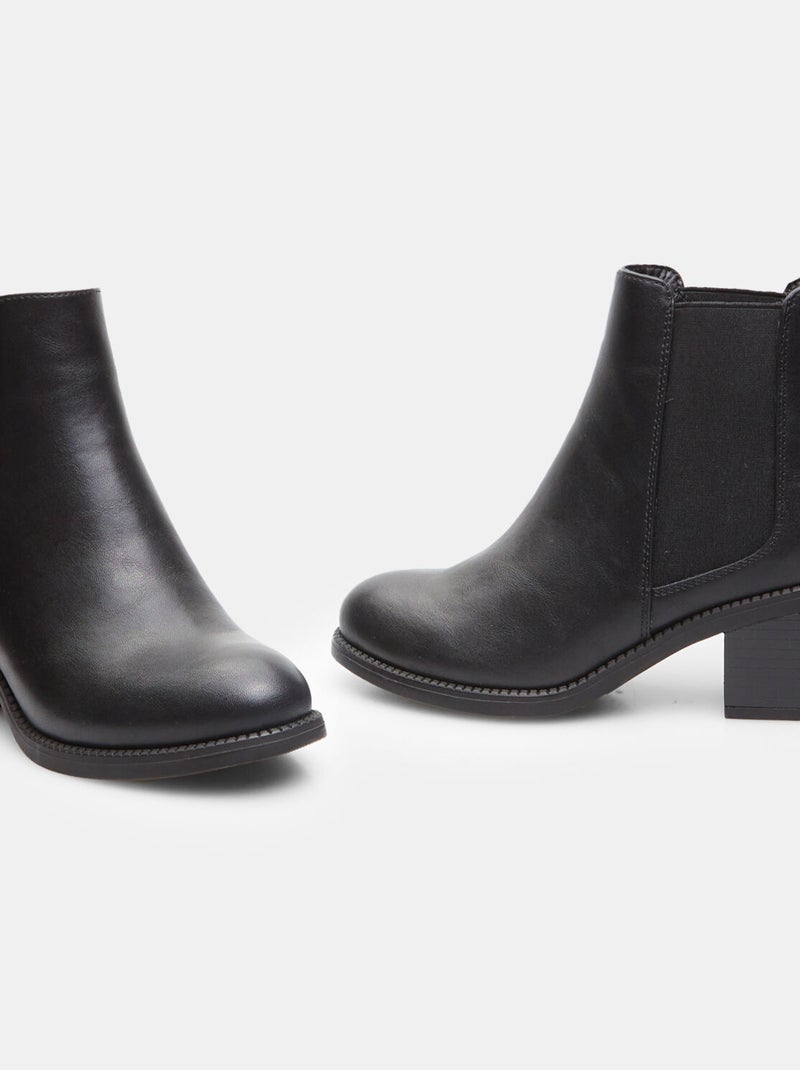 Bottines montantes avec large talon midi BATA Noir - Kiabi