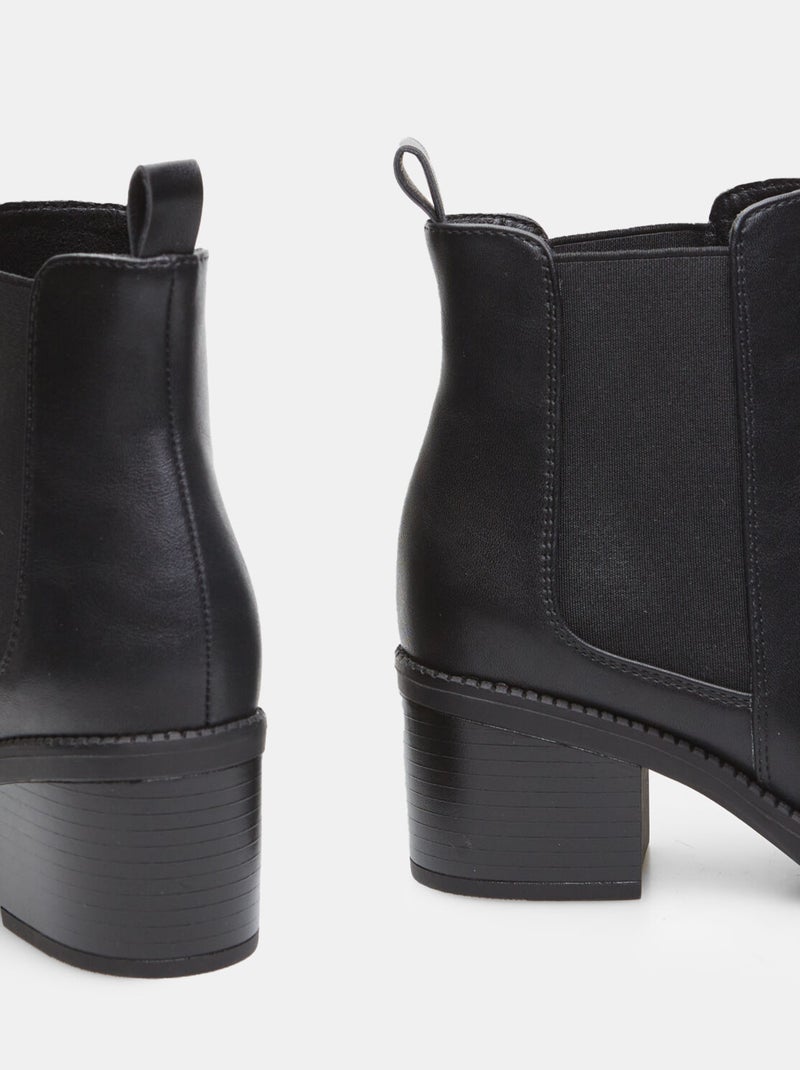 Bottines montantes avec large talon midi BATA Noir - Kiabi