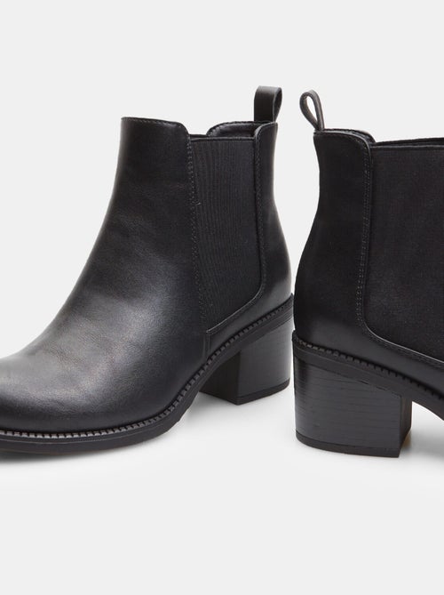 Bottines montantes avec large talon midi BATA - Kiabi
