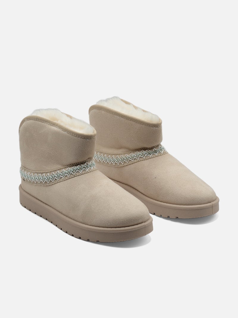 Bottines montantes Crème - Kiabi