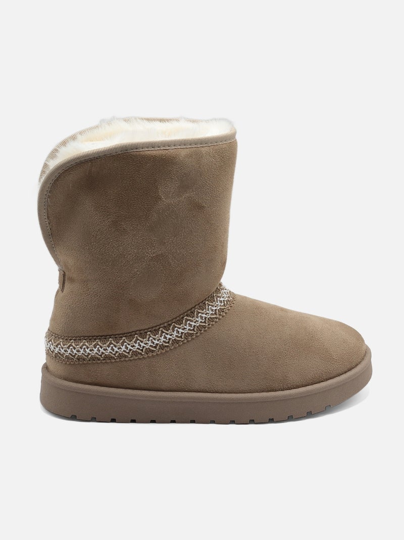 Bottines montantes Kaki - Kiabi