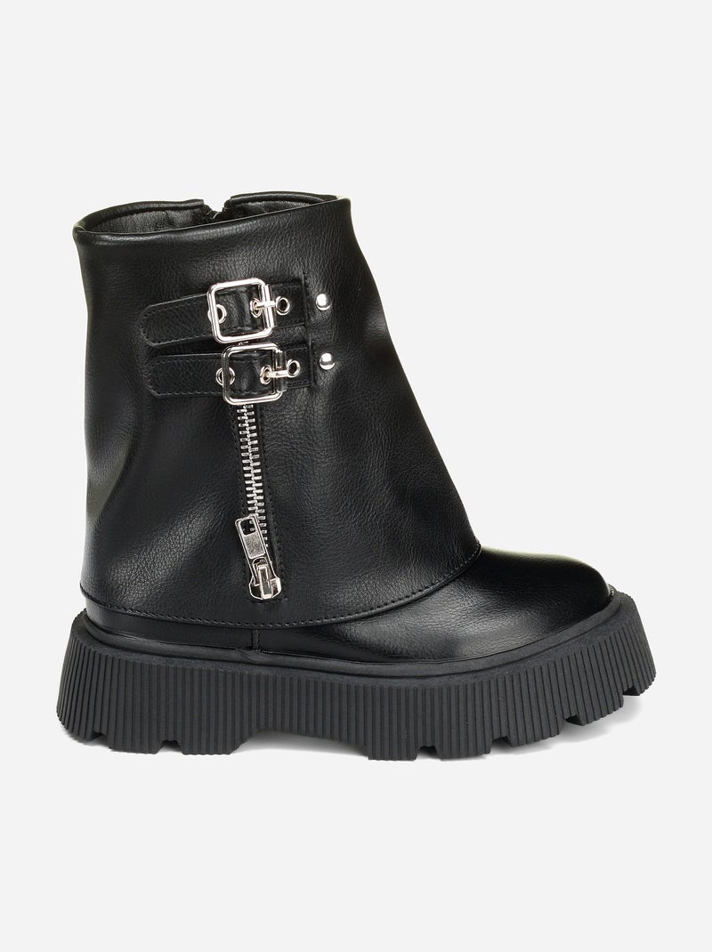 Bottines montantes Noir - Kiabi