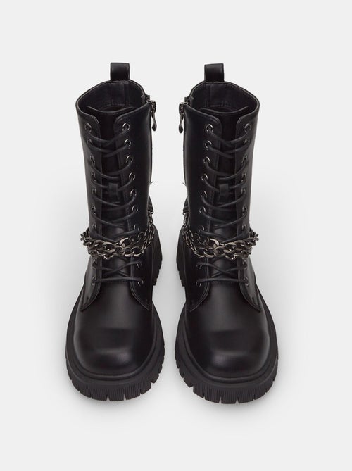 Bottines motardes avec détail chaîne BATA - Kiabi