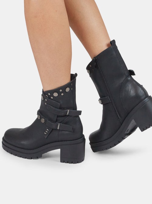 Bottines motardes avec talons BATA - Kiabi