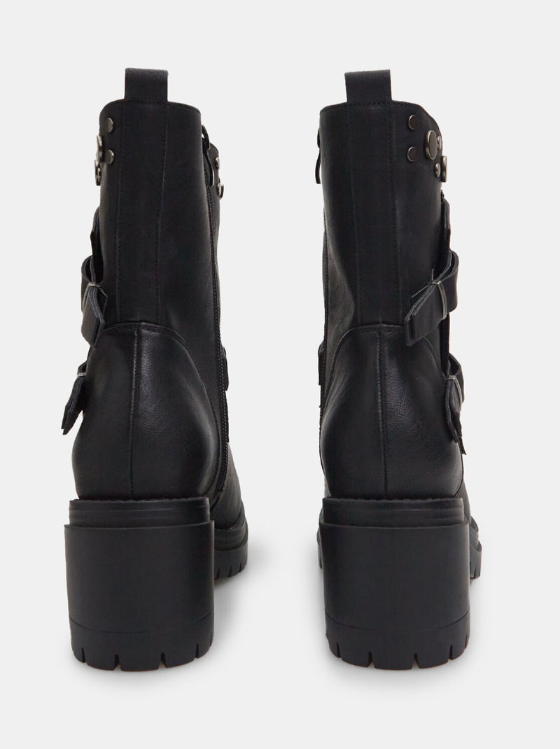 Bottines motardes avec talons BATA Noir - Kiabi
