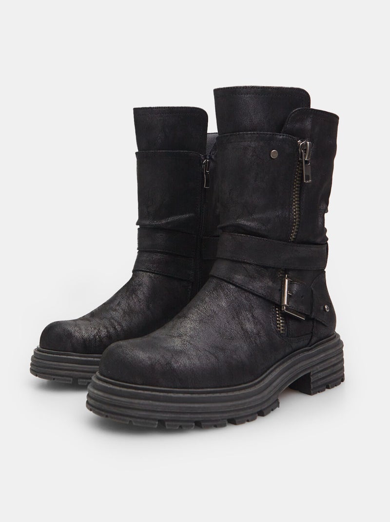 Bottines motardes BATA Noir - Kiabi