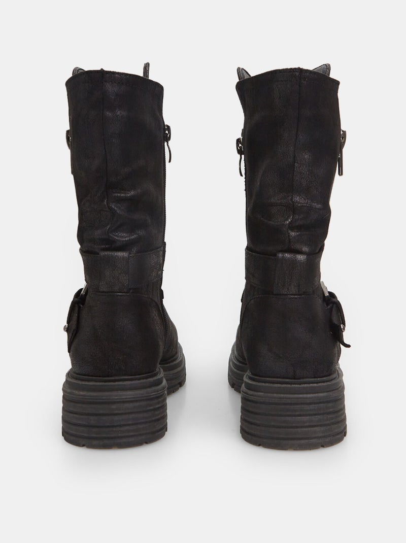 Bottines motardes BATA Noir - Kiabi