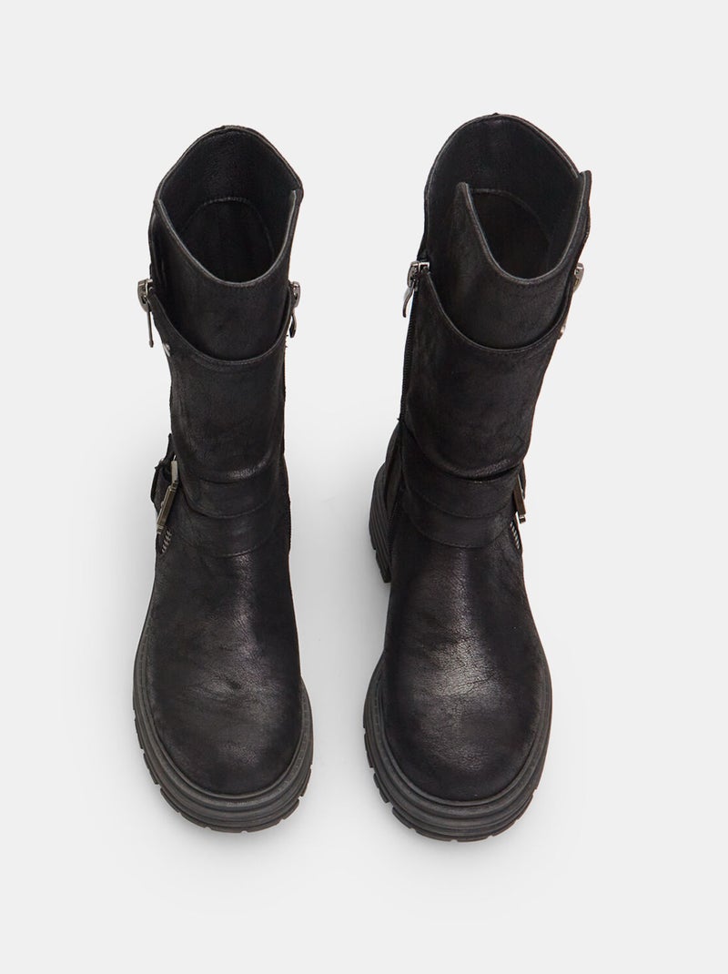 Bottines motardes BATA Noir - Kiabi