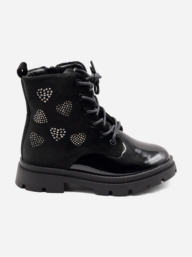 Bottines ? motifs Noir - Kiabi