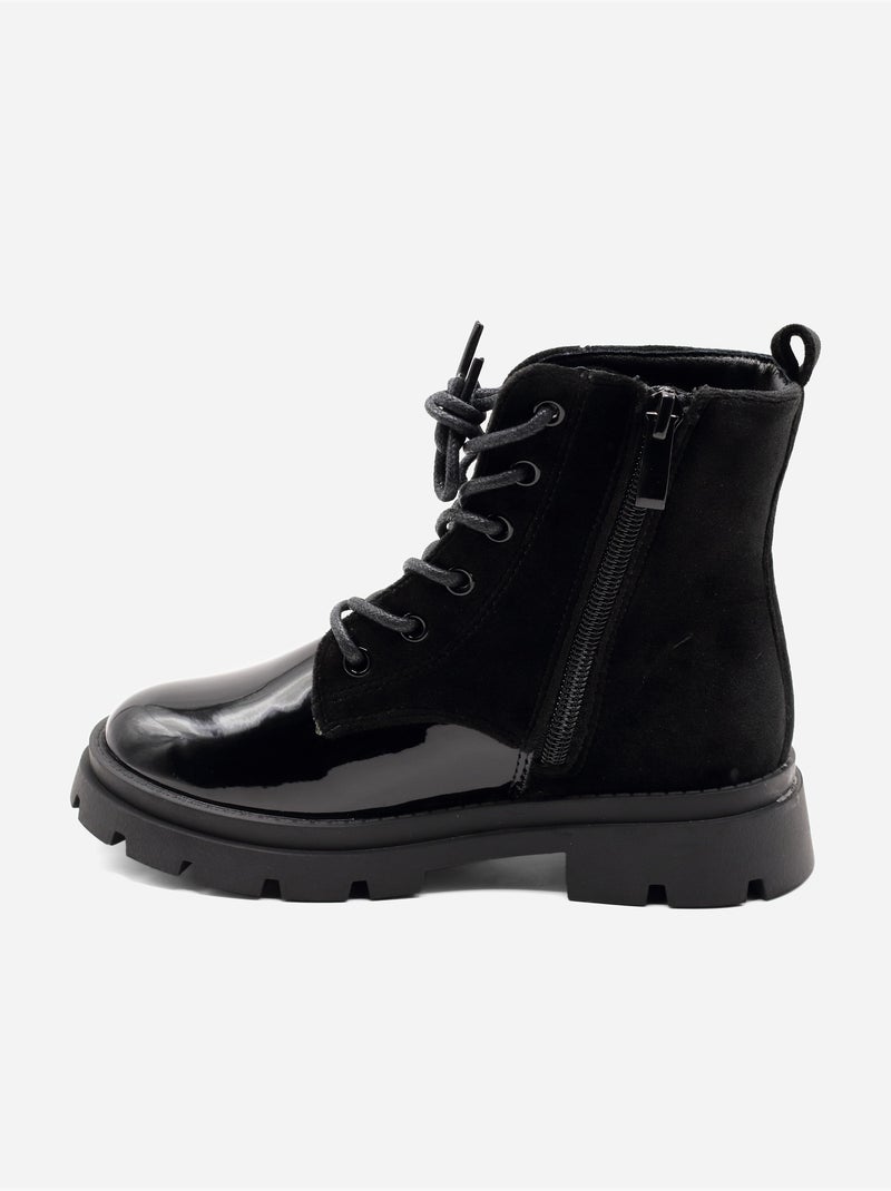 Bottines ? motifs Noir - Kiabi