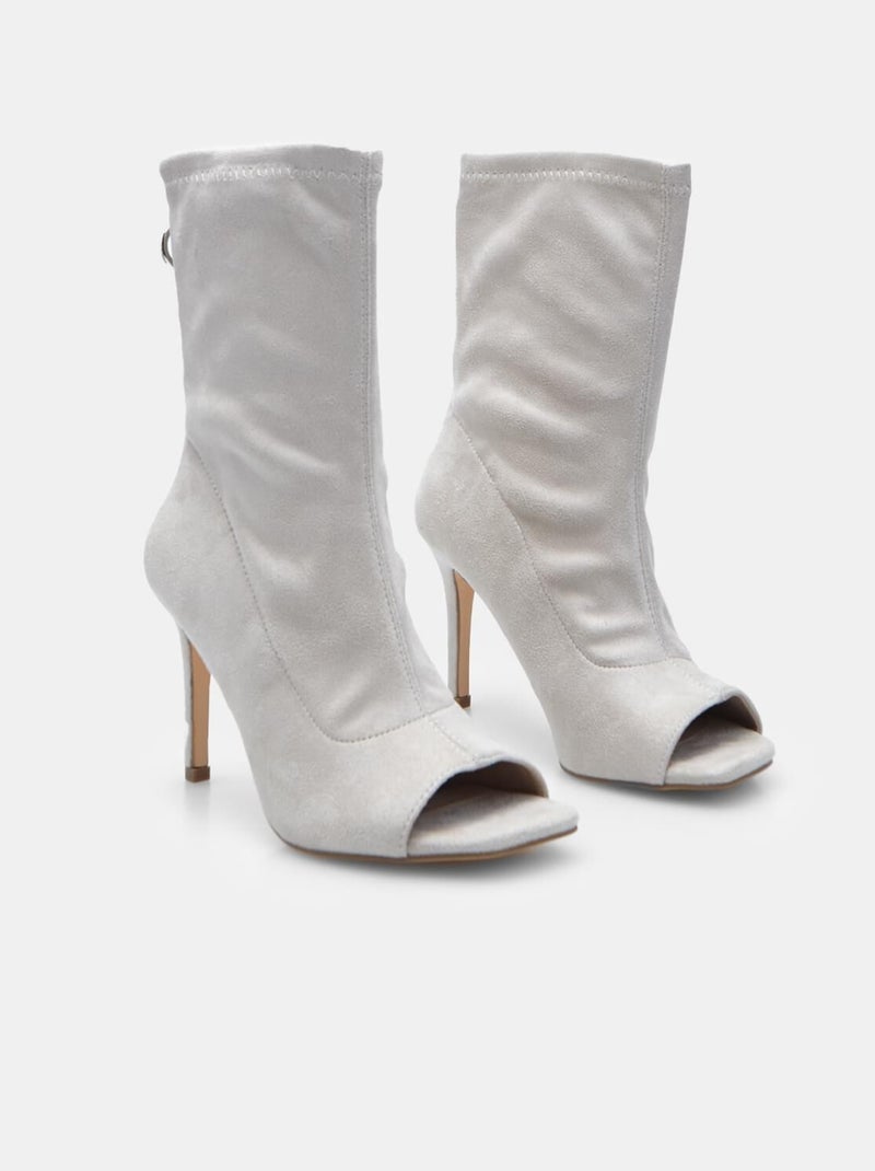 Bottines Peep toe s avec talon BATA Gris - Kiabi