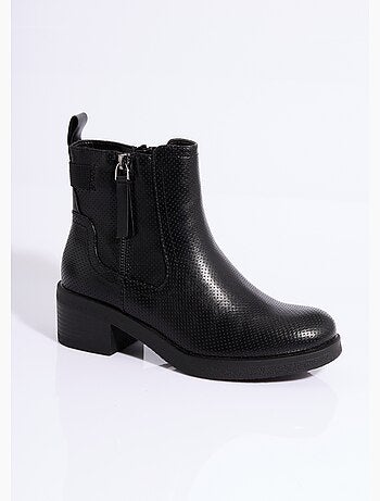 Bottines perforées à talon et zip - AFIBEL