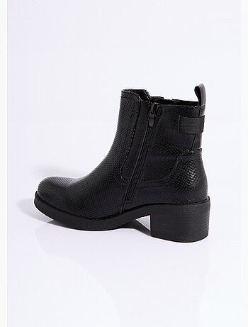 Bottines perforées à talon et zip - AFIBEL